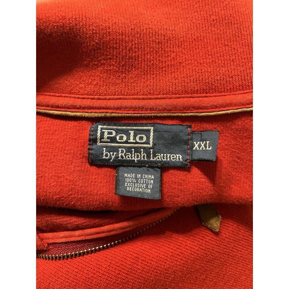 Polo Ralph Lauren XXL 2XL Knit Sweater Mens 1/4 Zip Pullover Mock Neck Red - Picture 4 of 4